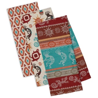 Southwestern Themed Decorative Cotton Kitchen Towel Set | Southwest, Boho, Western Style Print | 3 Towels for Dish and Hand Drying