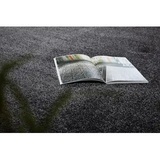 Teppichboden ANDIAMO "Portland, Velours, Gesamthöhe 11 mm, Made in Netherlands", grau (anthrazit), B:400cm L:400cm, Kunstfaser, Teppiche, Uni Farben, Breite 400 cm, Wohnzimmer, strapazierfähig, pflegeleicht