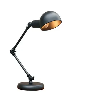 OOWDMPE Vintage Verstellbar Tischleuchte mit Kabel Retro Industrial Stil Tischlampe E27 Schwarz Schreibtischlampe Metall Bürolampe für Wohnzimmer Schlafzimmer Büro(mit Leuchtmittel)