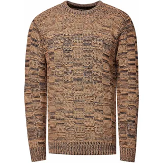 Rusty Neal Herren Pullover Schwerer Grobstrickpullover mit Rundhals-Ausschnitt im Streetwear Kontrast Block-Design S - 3XL 438 - L