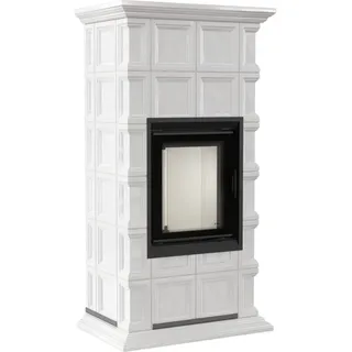 Kaminofen kratki NADIA 8 mit 7 kW Kachelofen mit MILANO Kacheln weiß