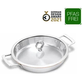 Olavson Kupferkern Pfanne - 26 cm - unbeschichtet - 2 Griffe - Servierer