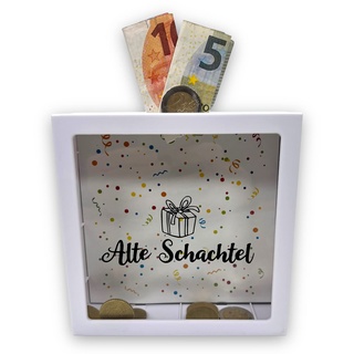 BUSDUGA 4079 Sparkasse Alte Schachtel 15x15x4,4cm Spardose Bilderrahmen