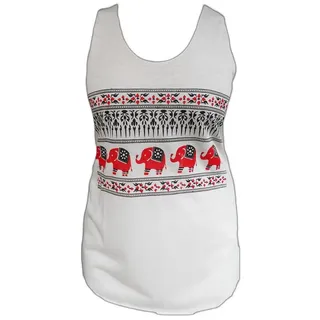 PANASIAM Crop-Top Simple Top Bangkok Print-Design weiß L