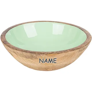 alles-meine.de GmbH Kunststoff & Holz - Schale/Schüssel - Müslischale - Obstschale & Salatschale/Dekoschale - grün/türkis blau - inkl. Name - Ø 20,5 cm - groß - Holzschüsse..