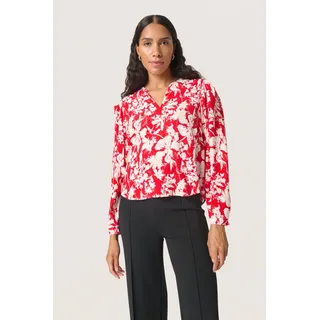 SOAKED IN LUXURY Bluse SLOline Rot/Weiß M