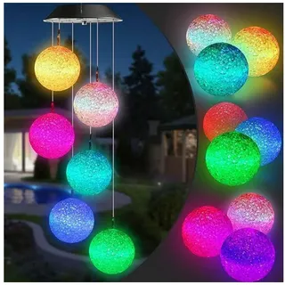 feinlux Windspiel Windspiel für Draußen (set, Solar-Windspiel-Licht für den Garten), LED Solar Farbwechsel Windspiele