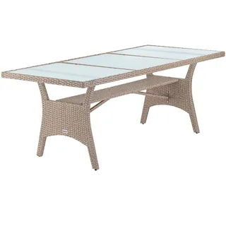 CASARIA Gartentisch 190 x 90 x 74 cm Creme/Beige