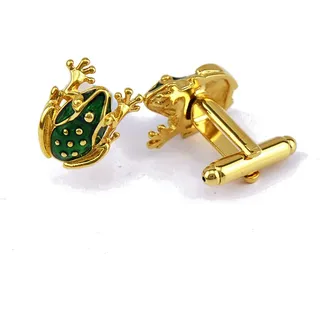 Icufflink Manschettenknöpfe für Herren, Tier Golden Vergoldet Frosch Kupfer Charme Französischen Manschettenknöpfe, Sparkly Geschenk Modisches Shirt Zubehör Für Buchhalter Boss Business Hochzeit Pr