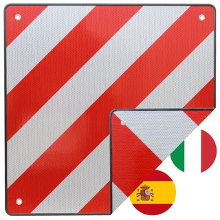 Trutzholm Warnschild Italien Spanien 50 x 50 cm Rot/Weiß Reflektierend