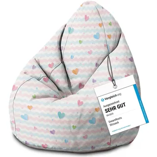 DreamRoots Sitzsack Kinder mit füllung - Bodenkissen Kinder Sitzsack - Kinderzimmer 70 x 70 x 105 cm - Bean Bag Kinder - Bubibag - Kindersitzsack - Sitzkissen Boden