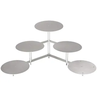 edelstahlheini.de Aluminium Tortenetagere Tortenständer Rund Hochzeit 3 Etagen 5 Platten Durchmesser Ø 24 cm Etagere (Ø 5X 24 cm)