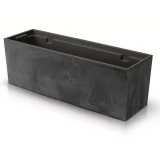 Prosperplast Urbi Case Beton Effect Pflanzkübel mit Innentopf Pflanztrog Blumentrog für Innen- und Außenbereich Rechteckig Kunststoff 77x23,5x24,6cm (Anthrazit)