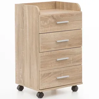 FineBuy Rollcontainer 40 x 33 x 70,5 cm braun