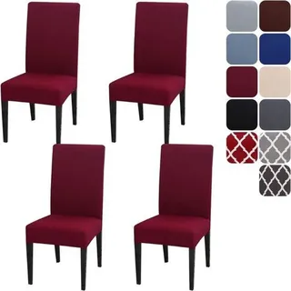 Moderner Wijnroter Stoffstoelhoezenset für 4 Personen, ideal für Hochzeiten, Bars und Wohnzimmerdekor