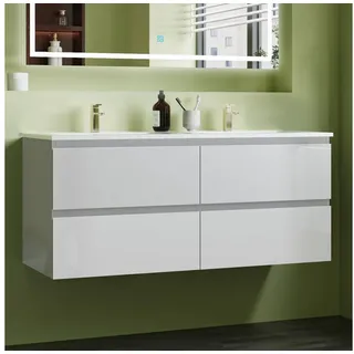 Aica Sanitär Waschtisch Badezimmerschrank Unterschrank Badmöbel Badschrank mit Waschbecken 120 cm