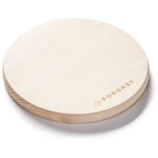 Forgast Schneidebrett, Klassisch, Küchenbrett, rund, glatt, dick, aus naturbelassenem Buchenholz, rohes Holz, Durchmesser 18 cm, Holzschneidebrett, Chopping board, Nicht spülmaschinengeeignet