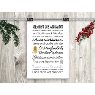 artissimo Poster Poster mit Spruch DinA4 Sprüche Text Weinachten X-Mas Weihnachtsdeko, Zitate und Sprüche: Weihnachten weiß