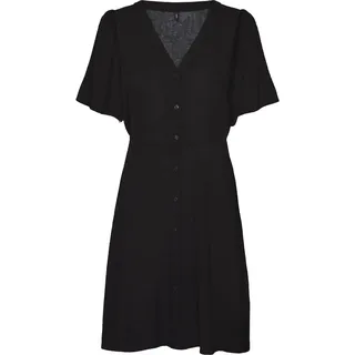 VERO MODA Damen Viskose Mini-Kleid Kurzarmkleid VMAlba 10292845 Black S
