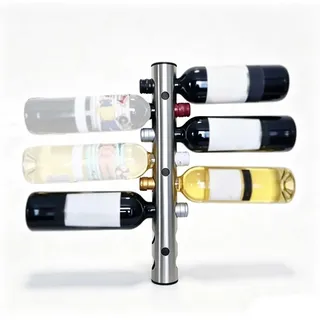 HERCHR Weinregal Flaschenregal, Wandmontiertes Weinregal, Edelstahl Weinregal 8 Löcher Hängende Weinregal, Wandregal Wein Aufbewahrungsregal, Weinregal Wand Für 8 Weinflaschen Weinregal Wand