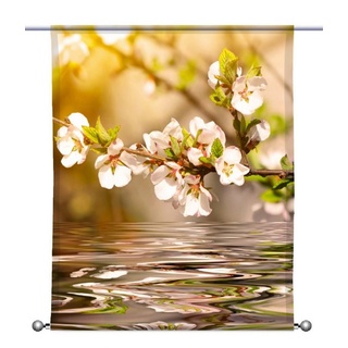 Scheibengardine »Scheibenhänger Blütenzauber Transparent rechteckig mit Beschwerung«, gardinen-for-life 90 cm x 100 cm