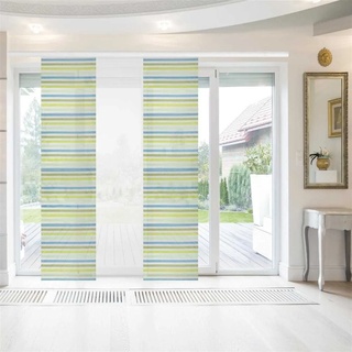 Bestlivings Vorhang, Klettband (3 St), Transparente Schiebegardine mit Klettband grün
