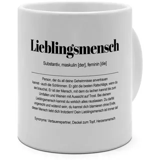 XXL Riesen-Tasse mit Definition Lieblingsmensch - Tasse mit Spruch, Wörterbuchtasse, Geschenktasse, witzig, Kaffeebecher, Becher, Jumbo-Tasse, Riesen-Becher - Farbe Weiß