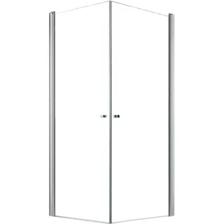 Glaszentrum Hagen Zeus Eckdusche mit Pendeltür 90 x 195 cm transparent ESG Glas