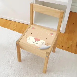 Limmaland Wiederablösbare Klebefolie passend für IKEA Lätt Kinderstuhl – Bunte Möbelfolie für Kindermöbel - Selbstklebende, blasenfreie Folie für Kinderzimmer – Kinder Stühle DIY Deko (Katze)