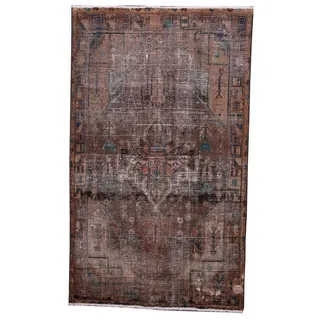 Borento Teppich Perserteppich Vintage 219 x 130 cm, rechteckig, Handgeknüpft beige