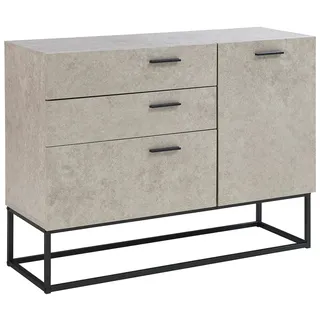 Helloshop26 - Sideboard/Kommode/Aufbewahrungsmöbel 75 x 100 x 35 cm Wohnzimmer Eingangsbereich Schlafzimmer hellgrau Betonoptik 03_0009031