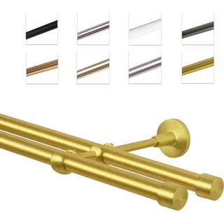 MDEKOR Vorhangstange 2-läufig Ø 19 mm 180 cm Gold