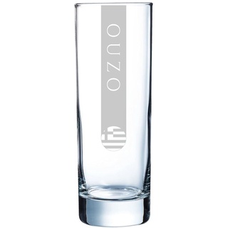 Ouzo Gläser 170cl 12er Set OUZO | Spülmaschinenfest | Ouzoglas 17cl mit Lasergravur 12 Stück