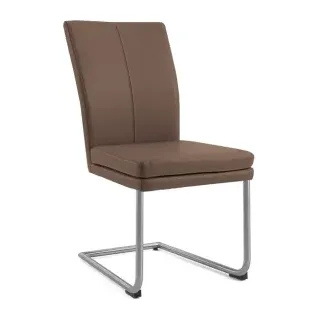 Niehoff Colorado Schwingstuhl, Rundstahl Edelstahl, Microfaser Atlantis Havanna braun