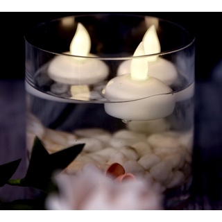 AGPTEK LED Schwimmenkerzen 12er Pack Schwimmende LED Teelichter Wasserdichter Flammenlose Kerzen für Pool Badewanne Teich Party und Hochzeit - "MEHRWEG"