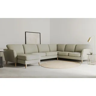 Home Affaire Wohnlandschaft HOME AFFAIRE "MARSEILLE XXL 349cm, U-Form, Ottomane rechts/links wählbar", beige, B:349cm H:88cm T:242cm, Struktur fein (58% Polyester, 22% Polypropylen);Filzoptik (100% Polyester);Webstoff (100% Polyester), Sofas, Wohnlandschaft, 