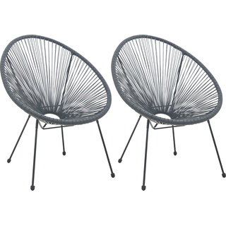 Stuhl INOSIGN Stühle Gr. B/H/T: 73 cm x 88 cm x 73 cm, 2 St., Metall, grau (grau, schwarz) Kunststoffstuhl Gartenstuhl Gartenstühle