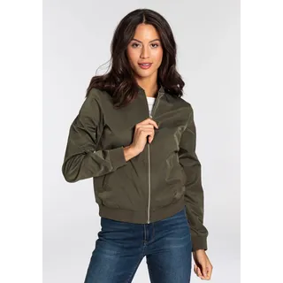 AJC Blouson AJC, Damen, Gr. 38, grün, Web, Obermaterial: 100% Polyester. Futter: 100% Polyester, figurumspielend hüftlang, Rippbündchen, Jacken Blouson, mit Rippkragen, praktische Eingrifftaschen, Leichte Übergangsjacke
