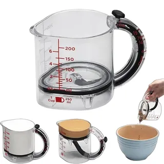 All-in-One Adjustable Glass Measuring Cup,Cups Messbecher,4 in 1 Measuring Cup,Messkanne Milk Pitcher,Multifunktionale Präzise Messwerkzeuge Küchenhelfer