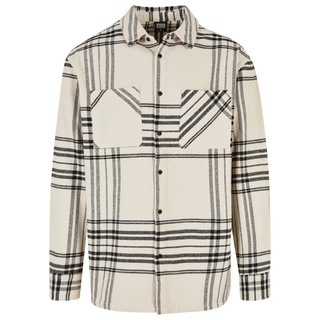 URBAN CLASSICS Langarmhemd Urban Classics Herren Long Oversized Checked Summit Shirt (1-tlg) beige XL