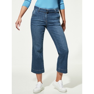 Walbusch Damen Culotte Chino Jeans einfarbig Blue Stoned 52