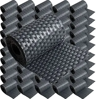 50 x Poly-Rattan Sichtschutzstreifen für Doppelstabzaun Doppelstab Matten Flechtzaun 19|255 cm Anthrazit