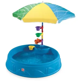 Step2 Play and Shade Planschbecken mit Sonnenschirm und Zubehör | Garten Wasser Spielzeug aus Kunststoff für Kinder in Blau | Planschbecken ohne ...