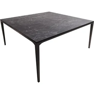 Wohnzimmertisch Levente Keramik Laminam® Nero Greco Anthrazit 85x85 cm | Gestell Metall Schwarz