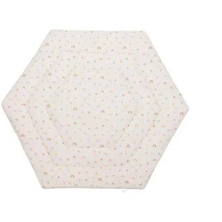 Fillikid Einlage Laufstall 6-eckig Exklusiv | Krabbeldecke Laufgitter 120 cm | Schutzeinlage Laufgitter weich gepolstert | Spieldecke waschbar | Laufgittereinlage
