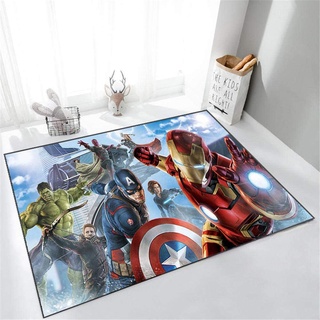 BILIVAN Avengers Teppich Marvel Fußmatte Teppich Captain America Teppich Wohnzimmer Schlafzimmer Fußmatte Anti-Rutsch-Matte Cartoon Geschenk (50 x 80 cm)