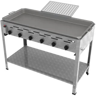 ChattenGlut Gasbräter 6-flammig 1140 x 530 x 800 cm Edelstahl inkl. Reibekuchen-Aufsatz