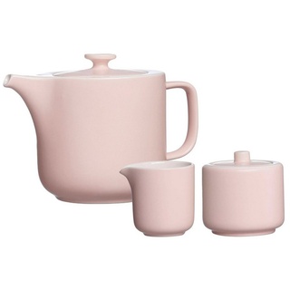Ritzenhoff & Breker Teekanne Jasper Teezubehör Set, (1 Teekanne, 1 Milchkännchen, 1 Zuckerdose), Spülmaschinengeeignet rosa