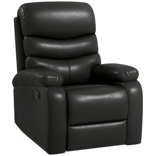HOMCOM Relaxsessel Liegesessel Sessel mit Liegefunktion TV-Sessel mit 145° Neigungswinkel (Fernsehsessel, 1-St., Seniorensessel), bis 125 kg Belastbar, Schwarz 78 x 90 x 105 cm schwarz