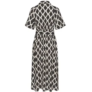 VIVANCE Hemdblusenkleid Blusenkleider grafisch Beige/Schwarz 36